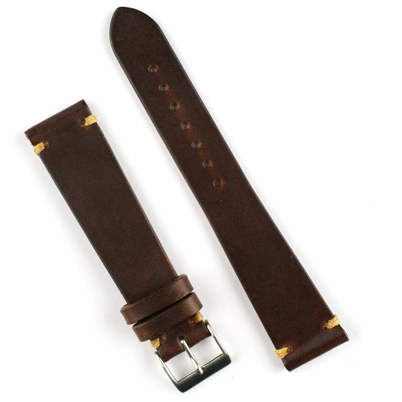 18mm Brown Horween Classic Vintage Leather Watch Band B & R Bands