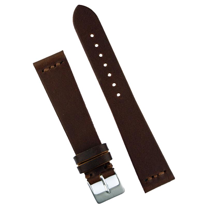 22mm Brown Vintage Leather Watch Band B & R Bands