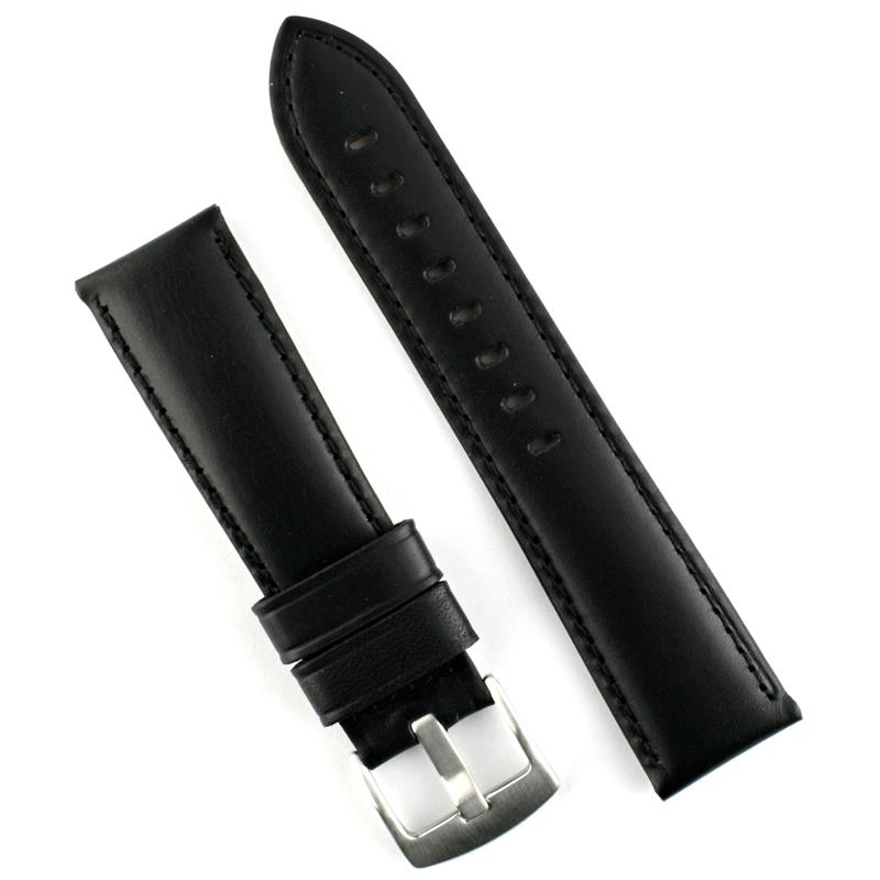 20mm Black Calf Leather Watch Band B & R Bands