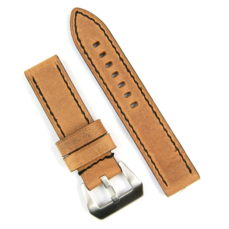 22mm Cinnamon Vintage Leather Watch Band B & R Bands