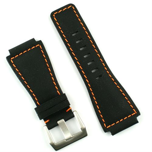 Bracelet pour ma rafale BlackKevlarOrangeStitchBandRBandsBellRossLeatherWatchBandStrap.3